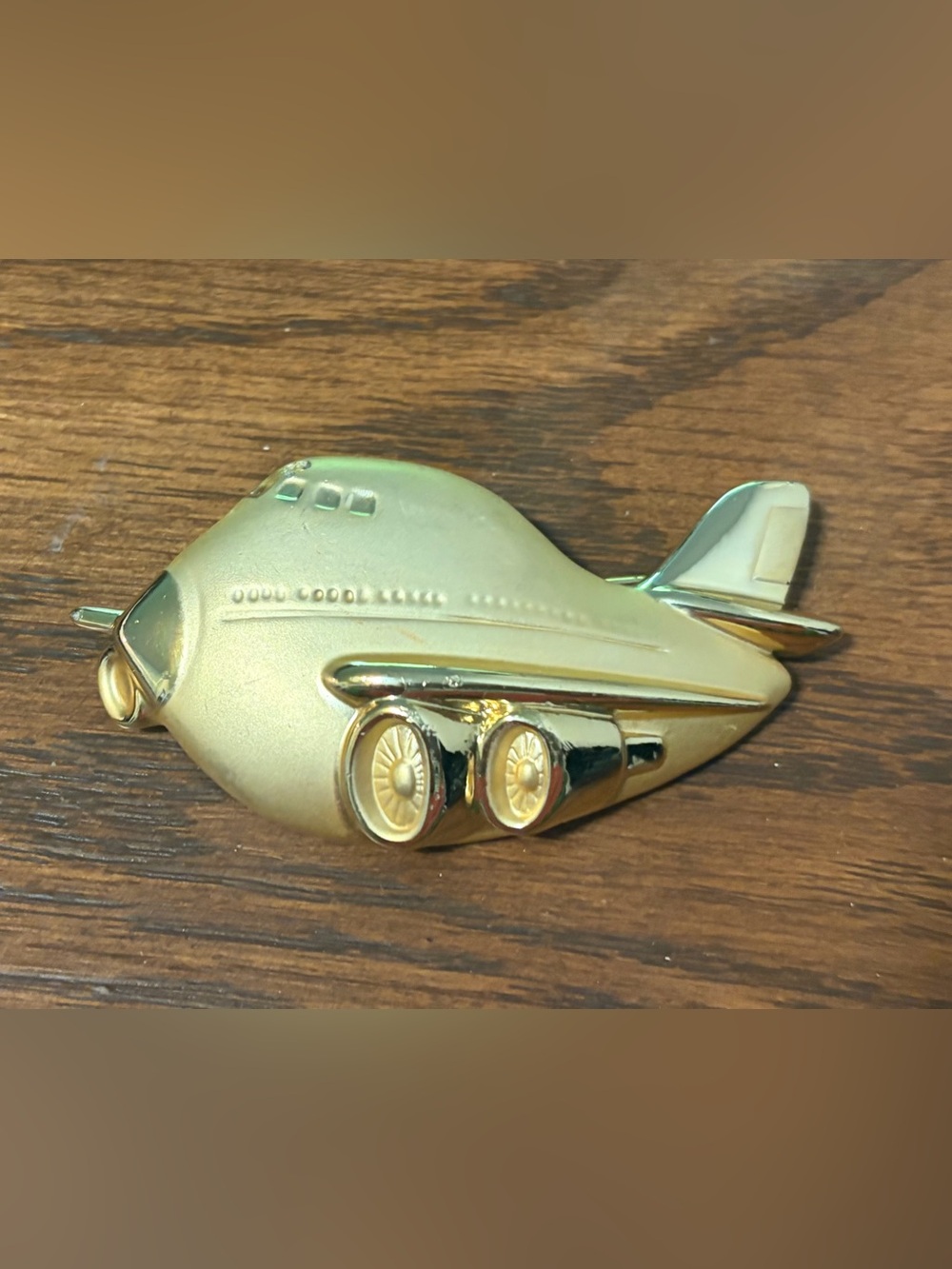 Vintage Gold Airplane Brooch with Sound